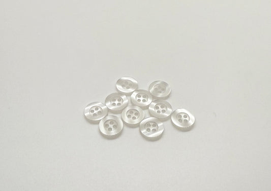 Close-up image of Ghost White Resin, a premium quality button.