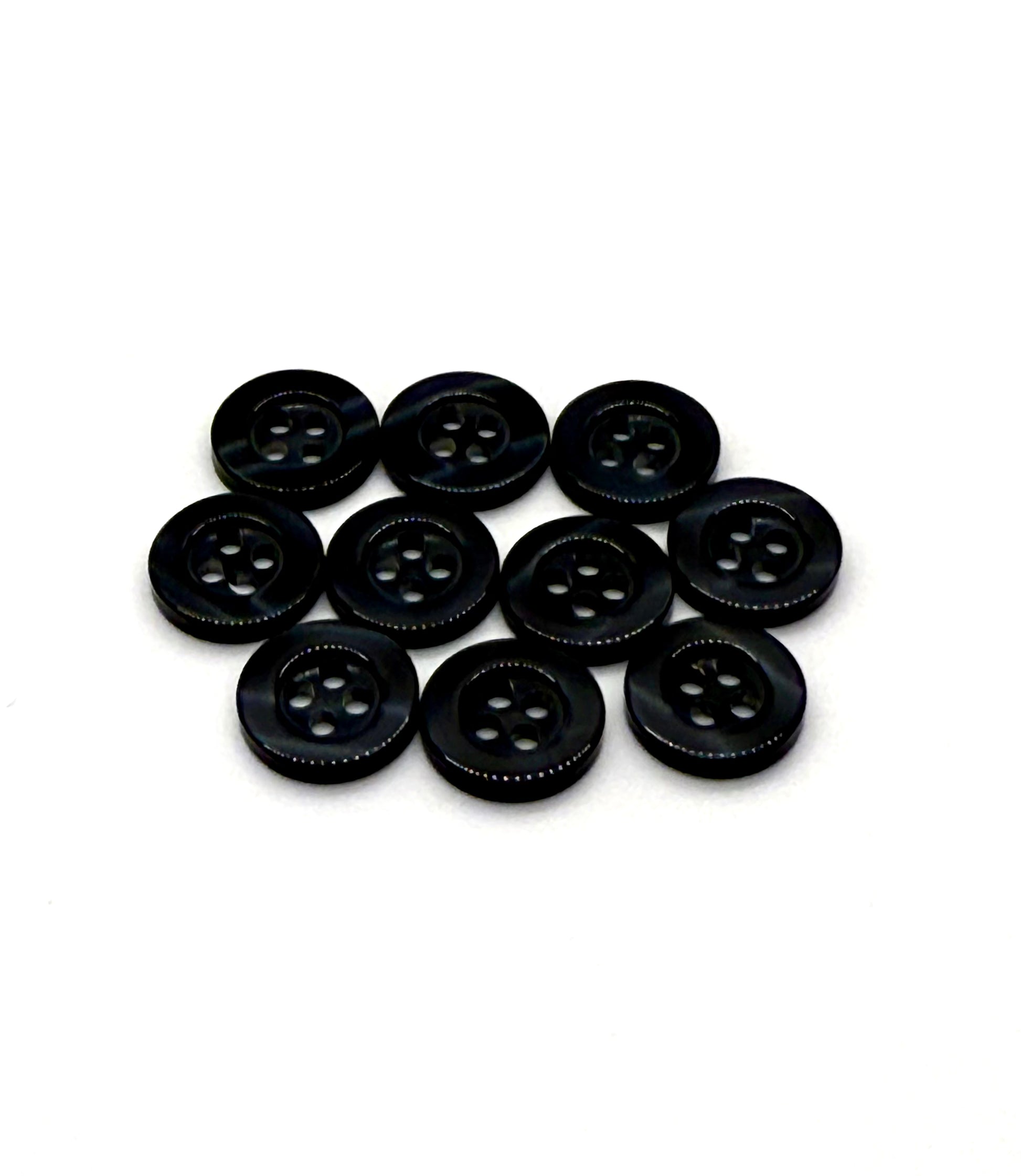 Close-up image of Super Dark Navy Resin, a premium quality button.