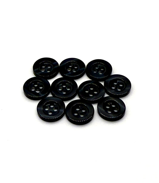 Close-up image of Super Dark Navy Resin, a premium quality button.