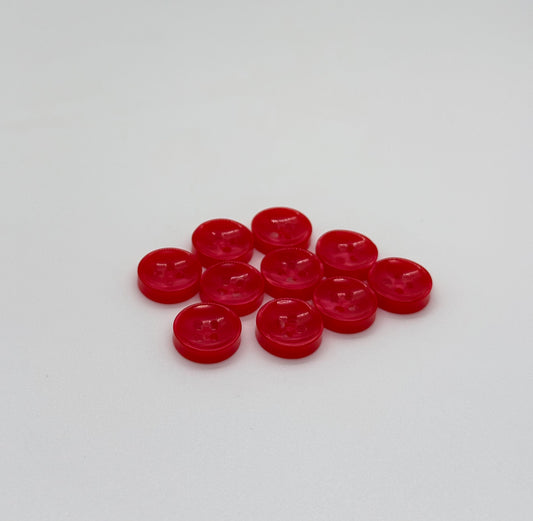 Close-up image of Red Sunken Button, a premium quality button.