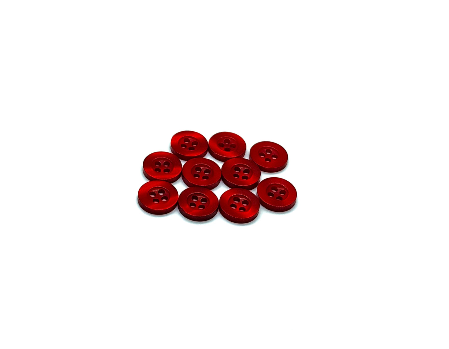 Close-up image of Blood Red Resin, a premium quality button.