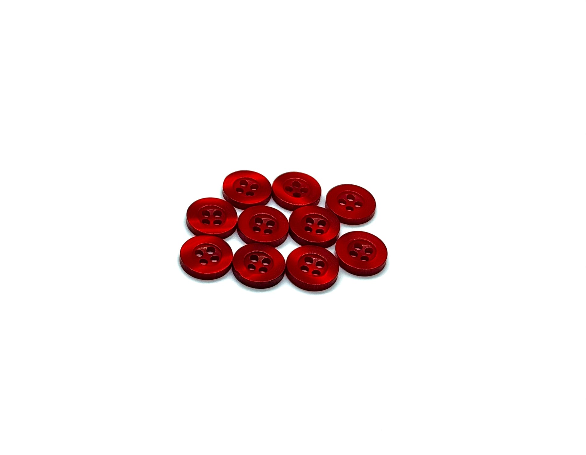 Close-up image of Blood Red Resin, a premium quality button.