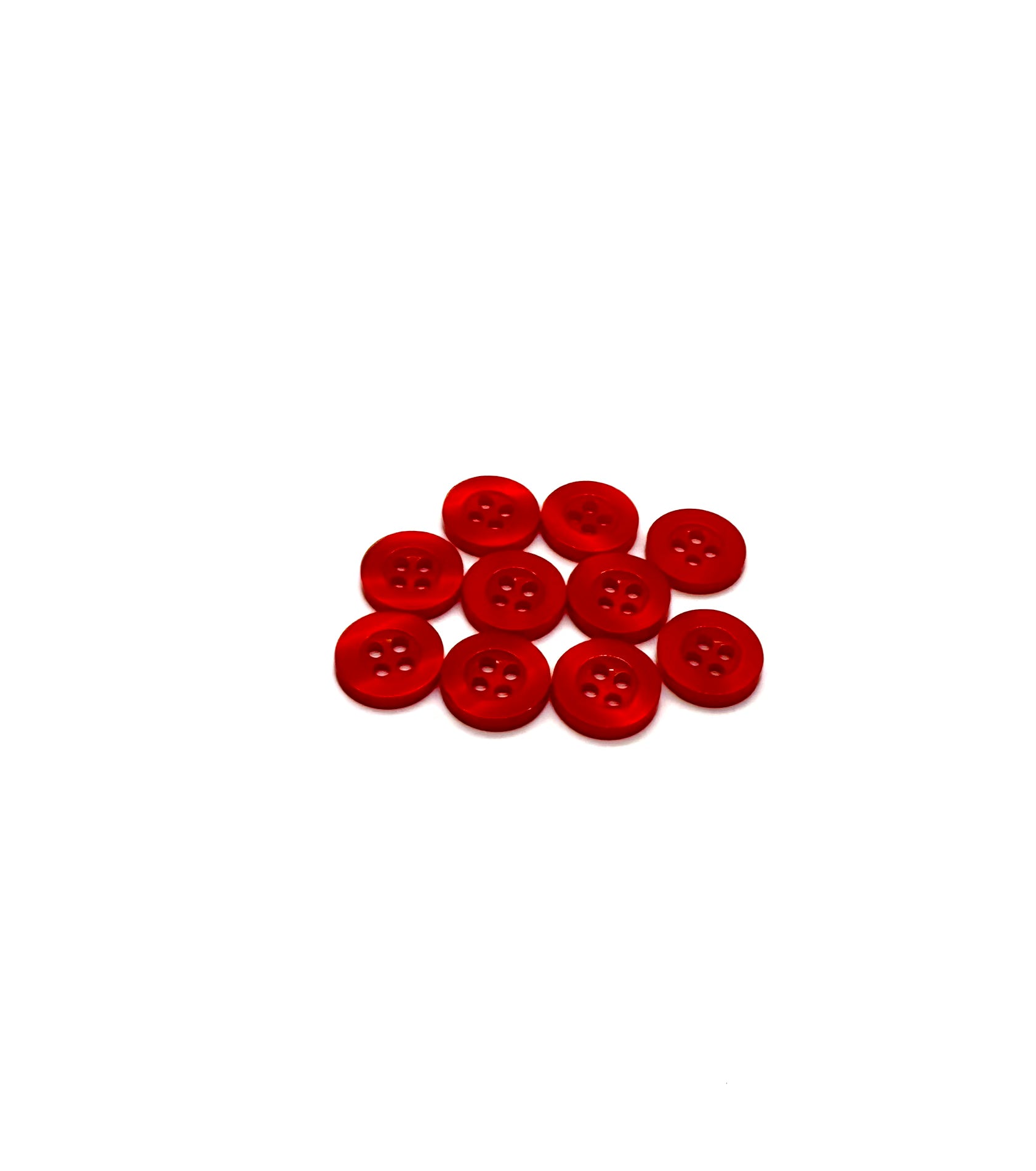 Close-up image of Blood Red Resin, a premium quality button.