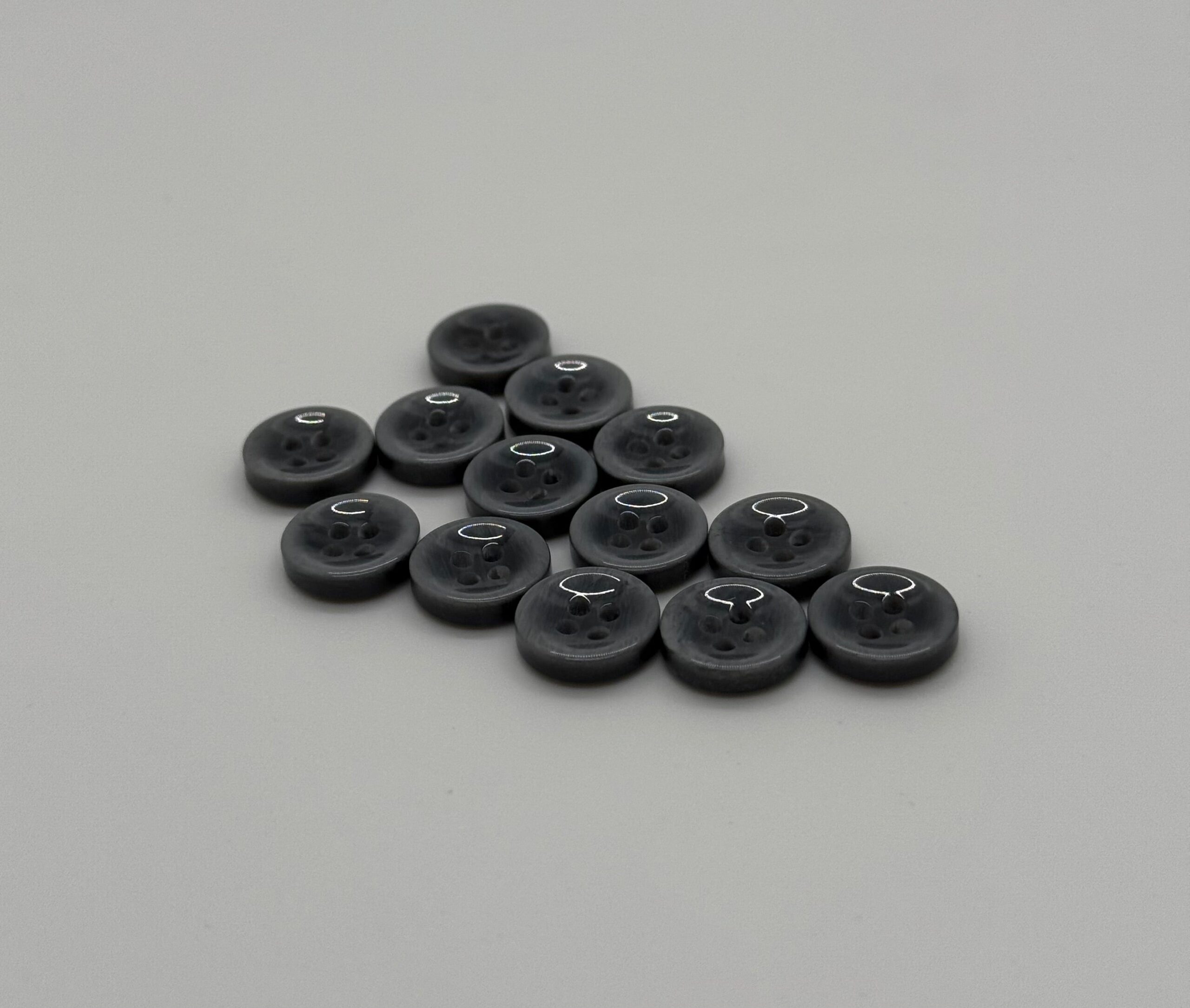 resin Grey Dress Shirt Button - 4 Hole