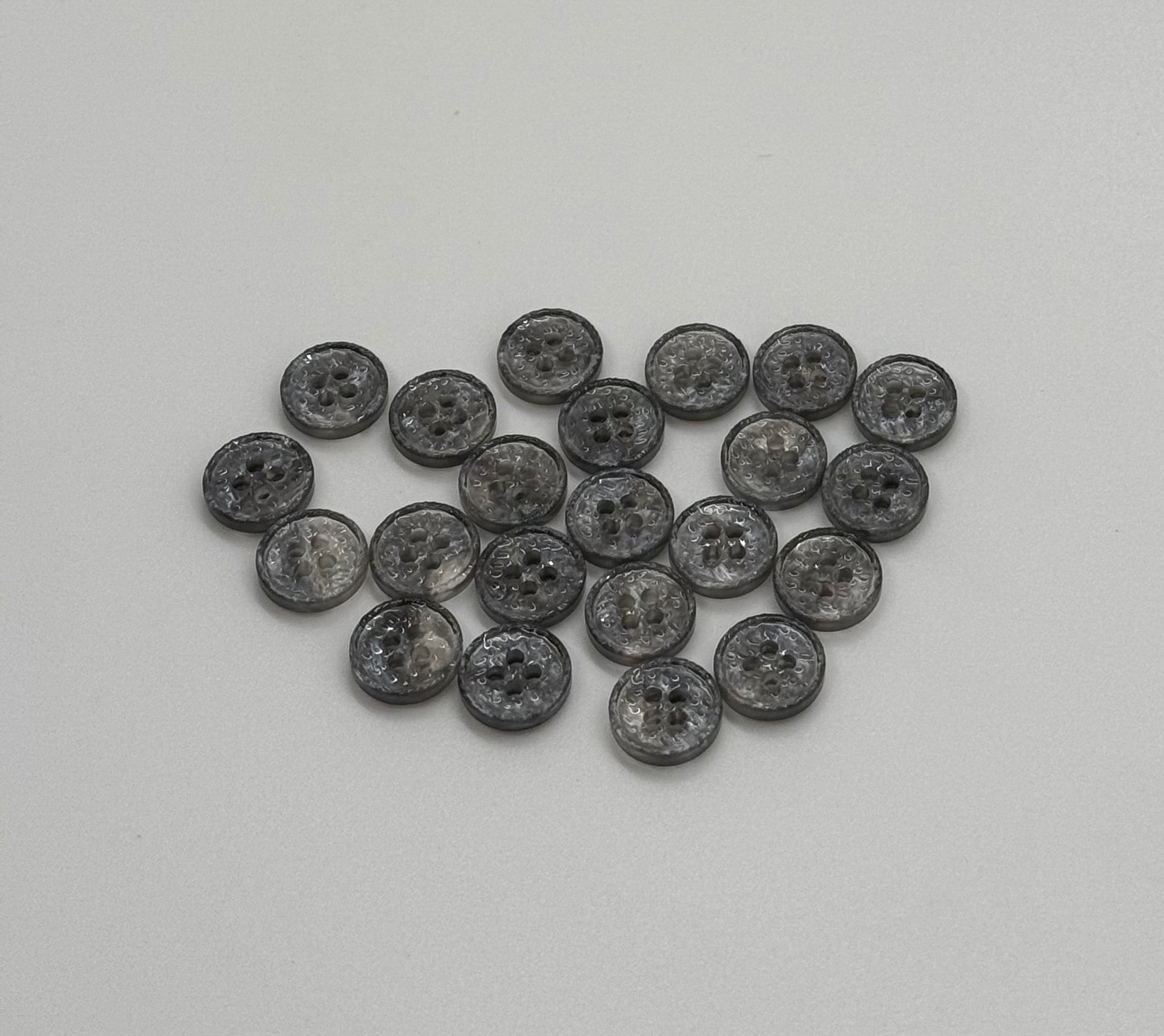 resin Silver Dress Shirt Button - 4 Hole