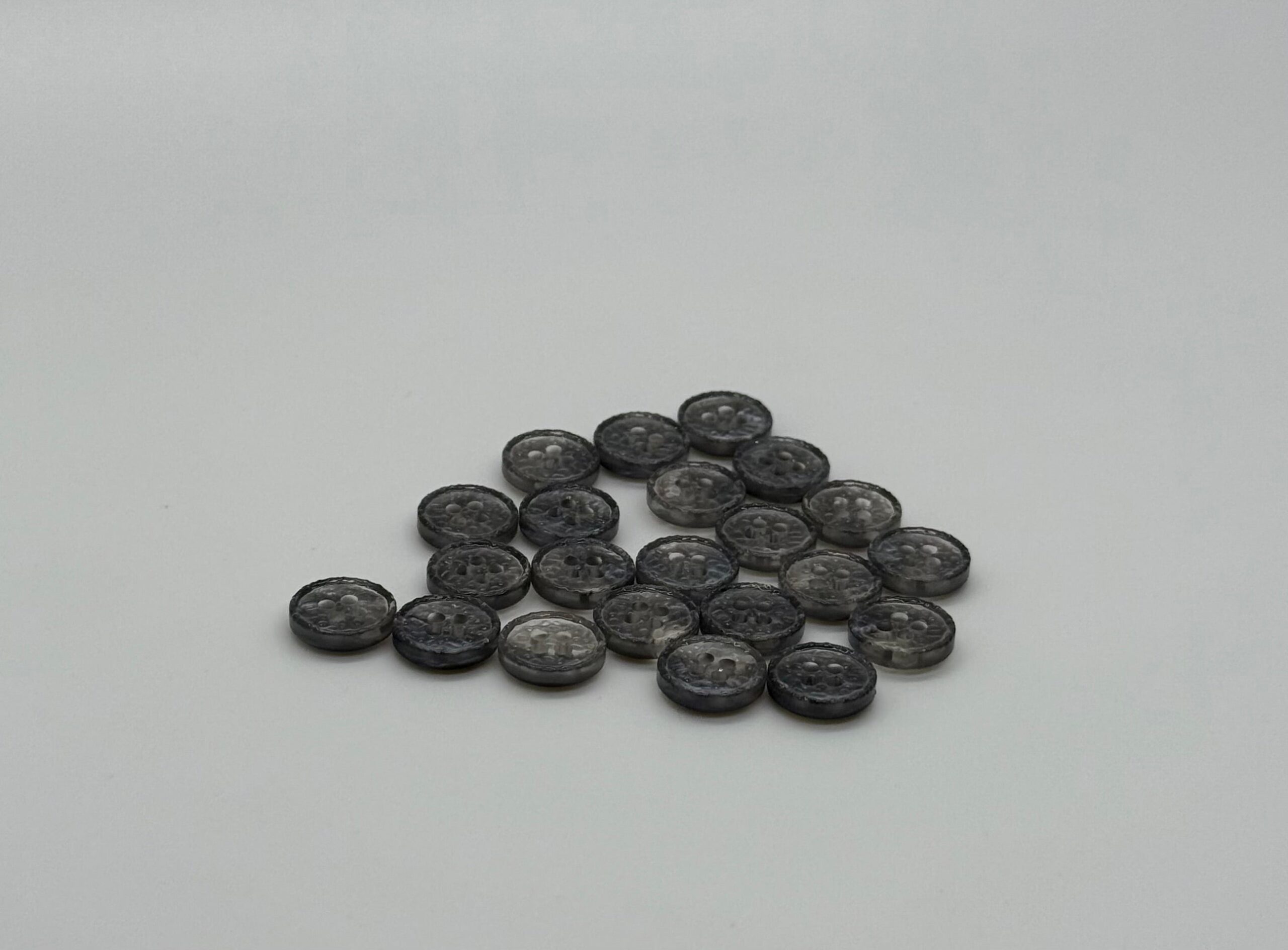 resin Silver Dress Shirt Button - 4 Hole