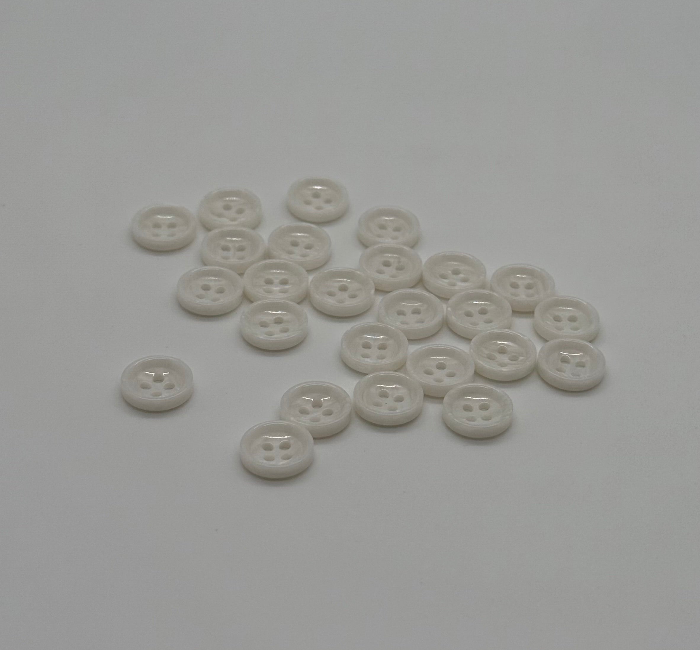 resin White Dress Shirt Button - 4 Hole