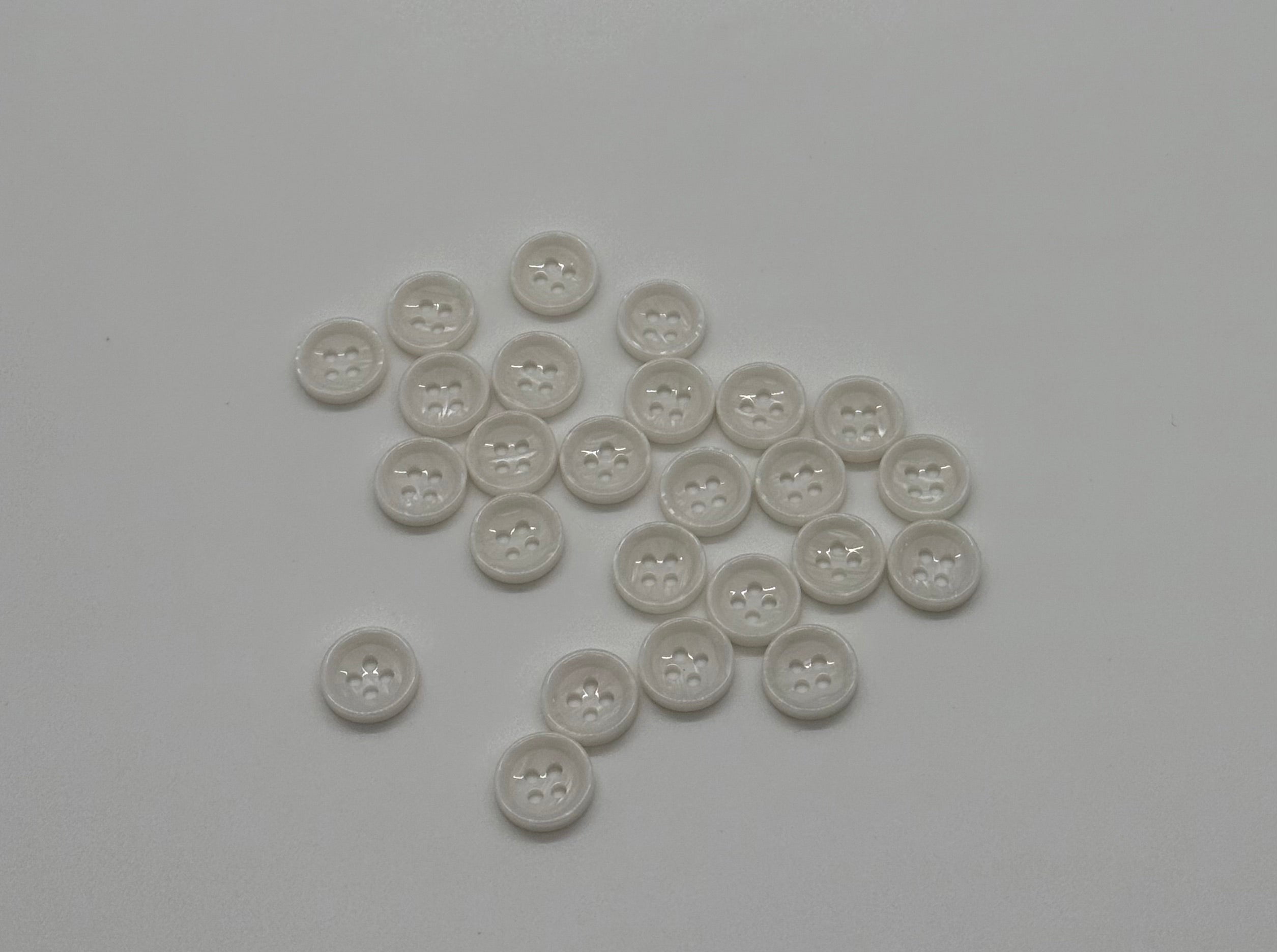 resin White Dress Shirt Button - 4 Hole