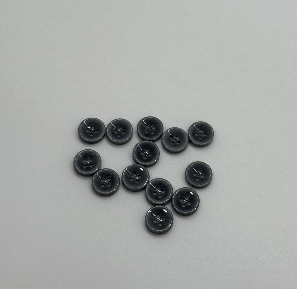 Grey Dress Shirt Button - 4 Hole