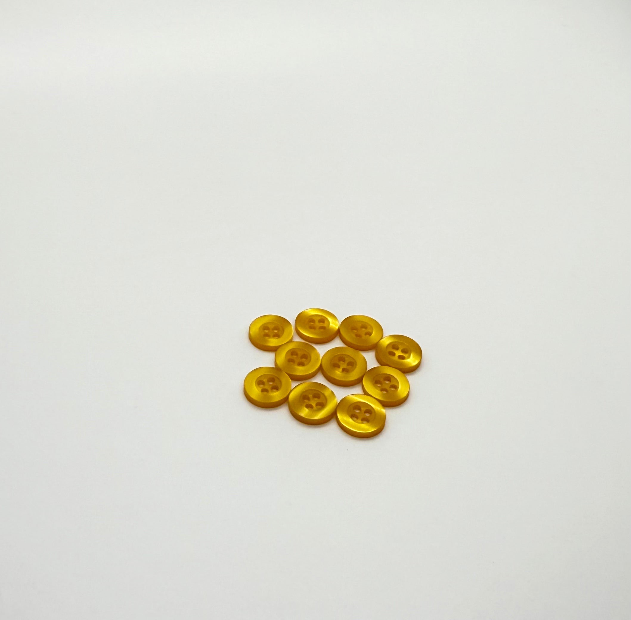 resin Yellow Dress Shirt Button - 4 Hole
