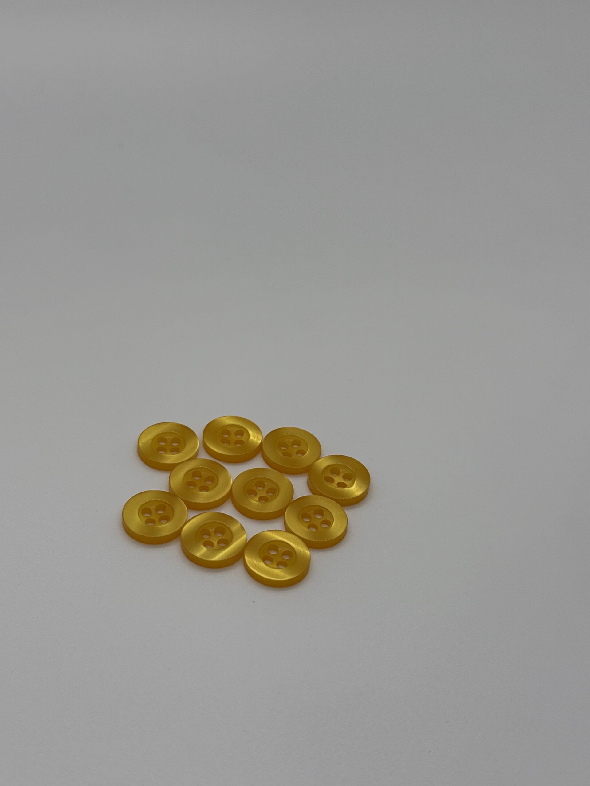 resin Yellow Dress Shirt Button - 4 Hole