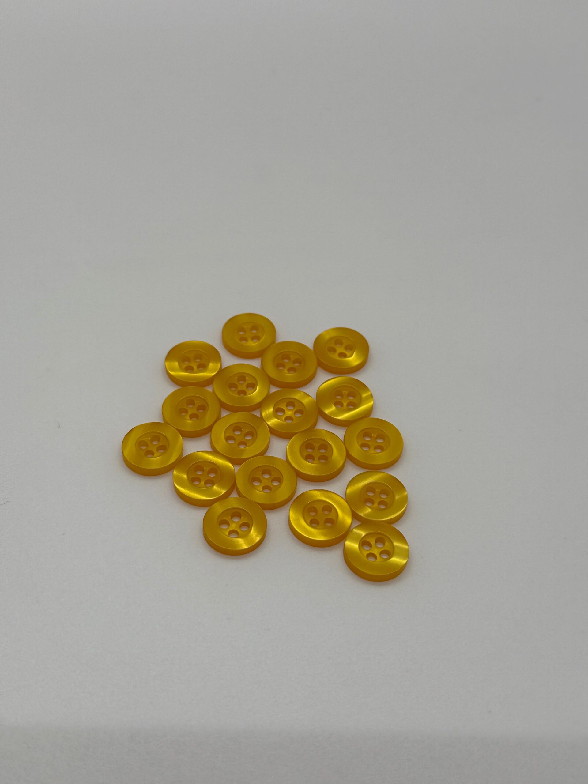 resin Yellow Dress Shirt Button - 4 Hole