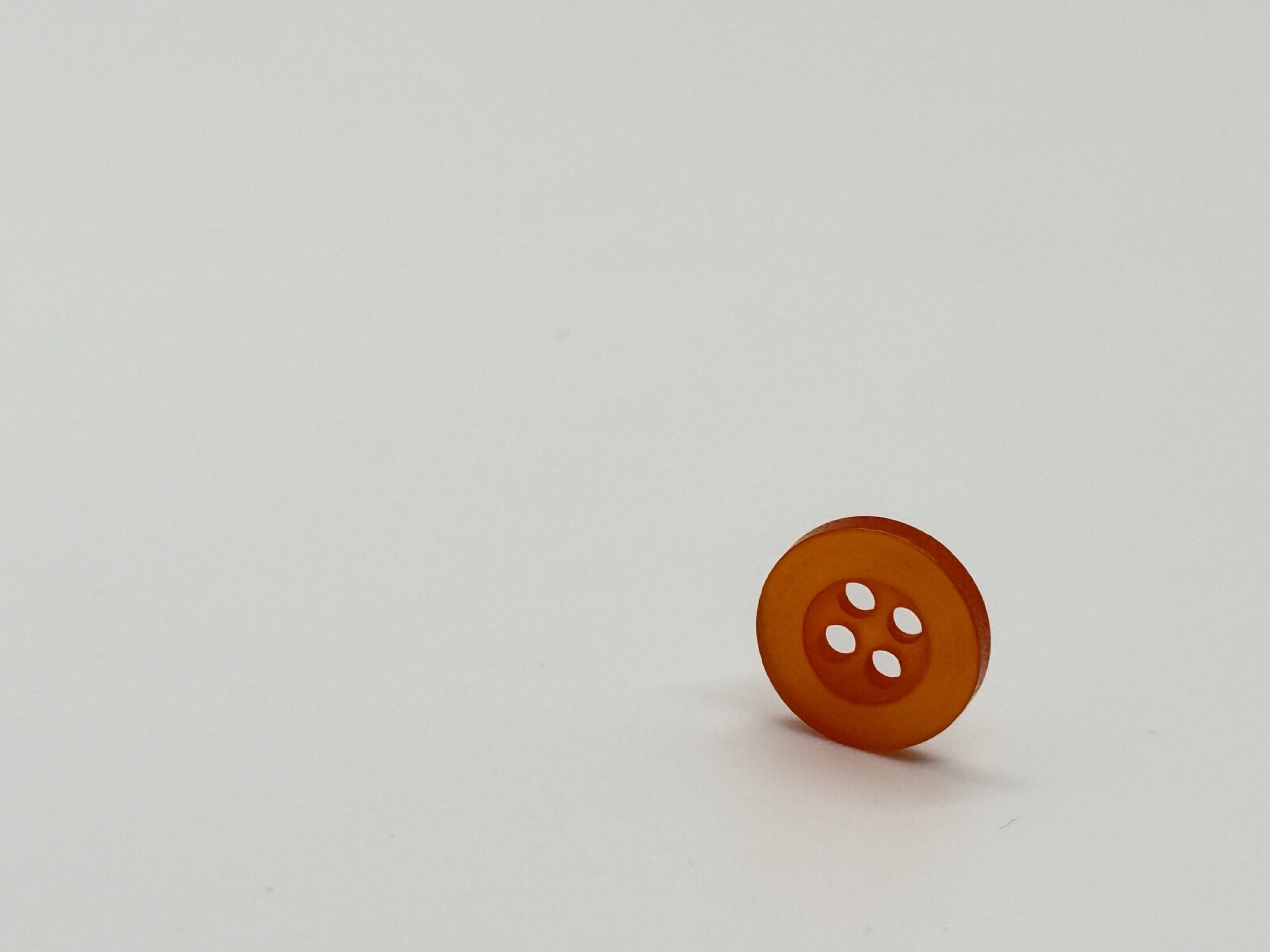 resin Orange Dress Shirt Button - 4 Hole