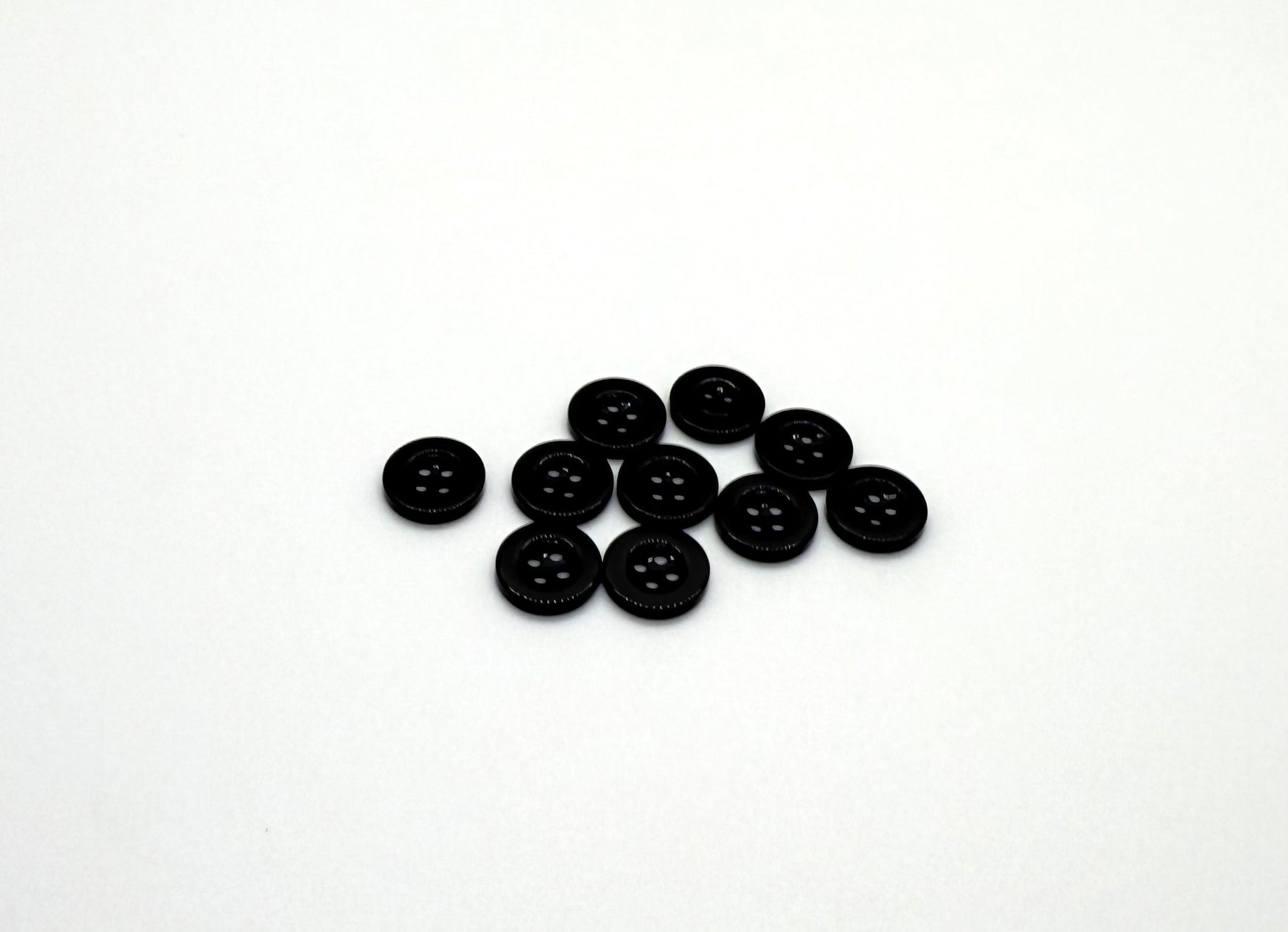 resin Black Dress Shirt Button - 4 Hole