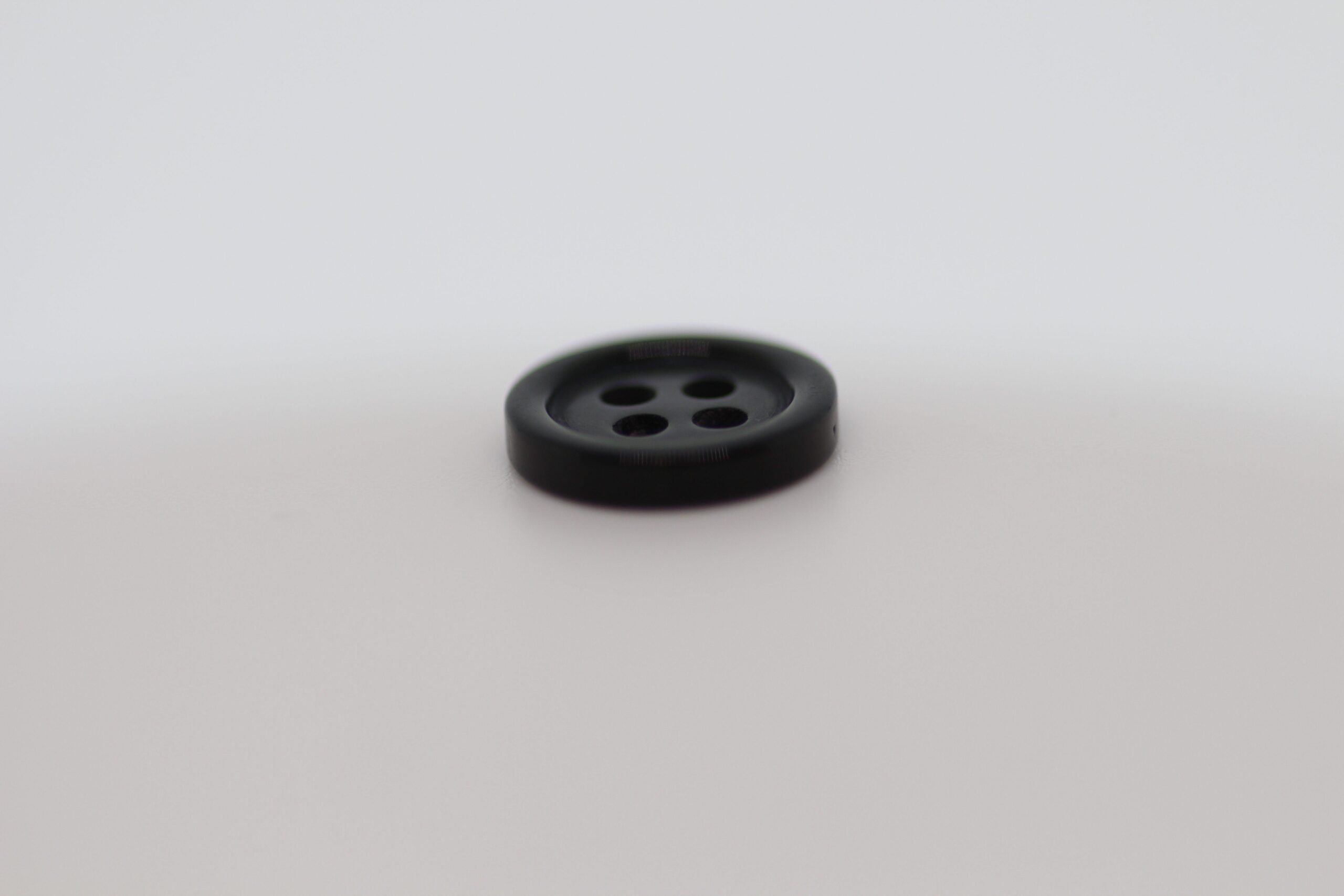 polymer Black Dress Shirt Button - 4 Hole