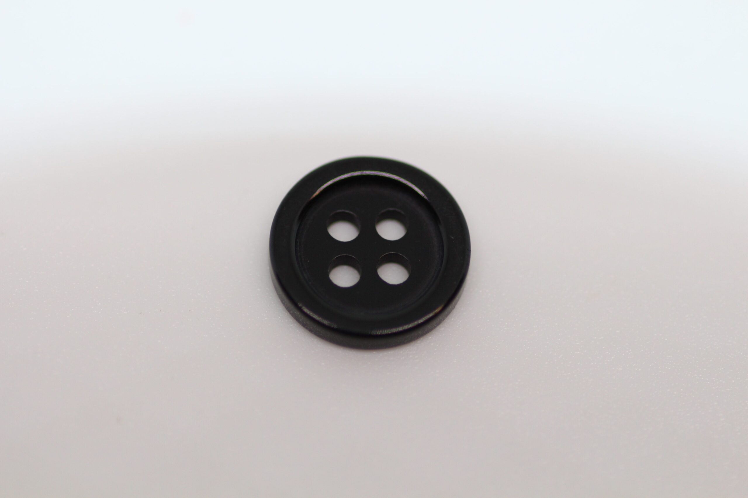polymer Black Dress Shirt Button - 4 Hole