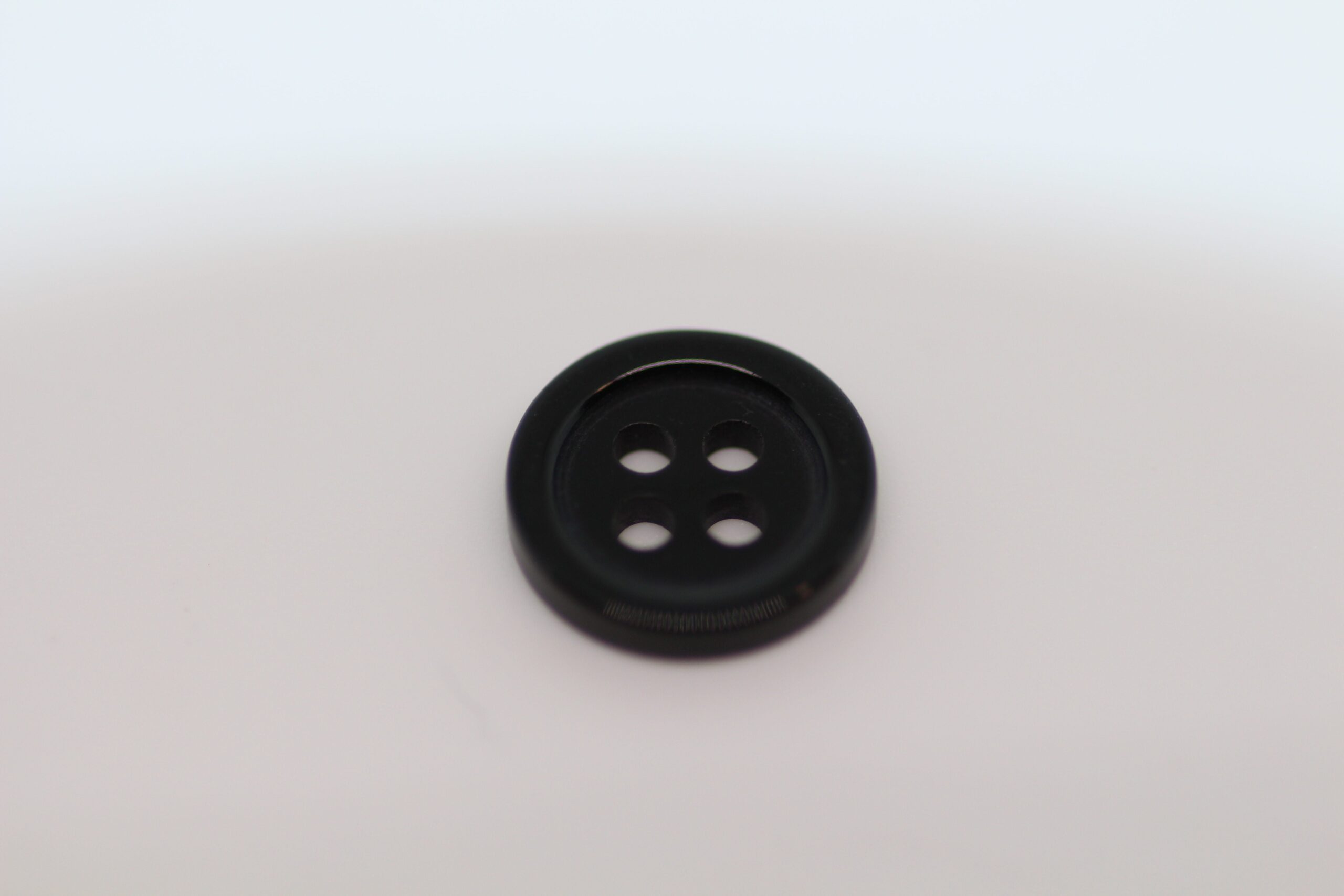 polymer Black Dress Shirt Button - 4 Hole