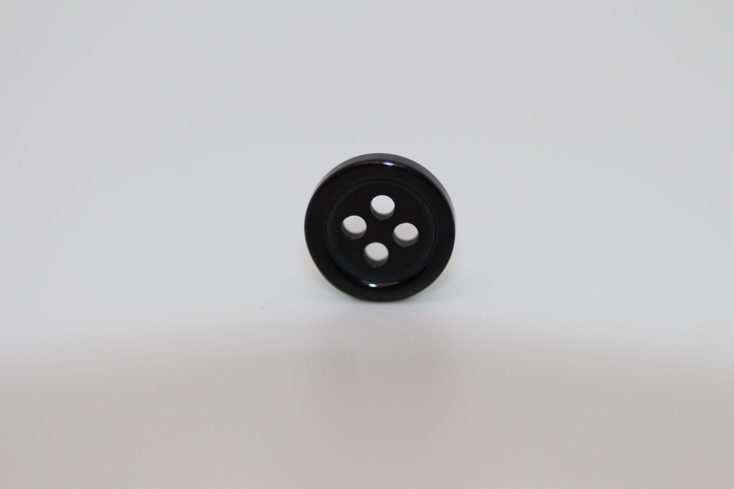 polymer Black Dress Shirt Button - 4 Hole