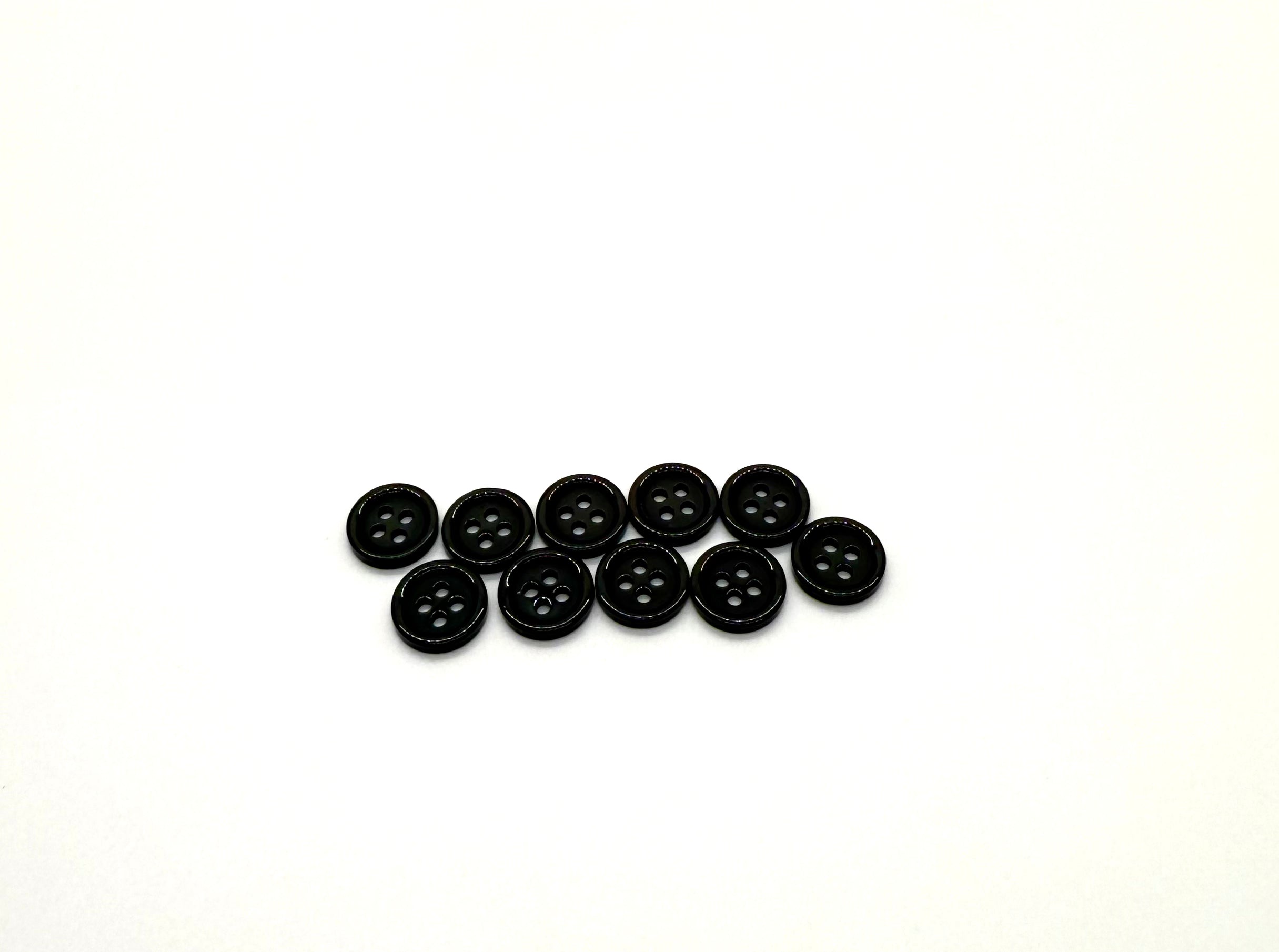 polymer Black Dress Shirt Button - 4 Hole