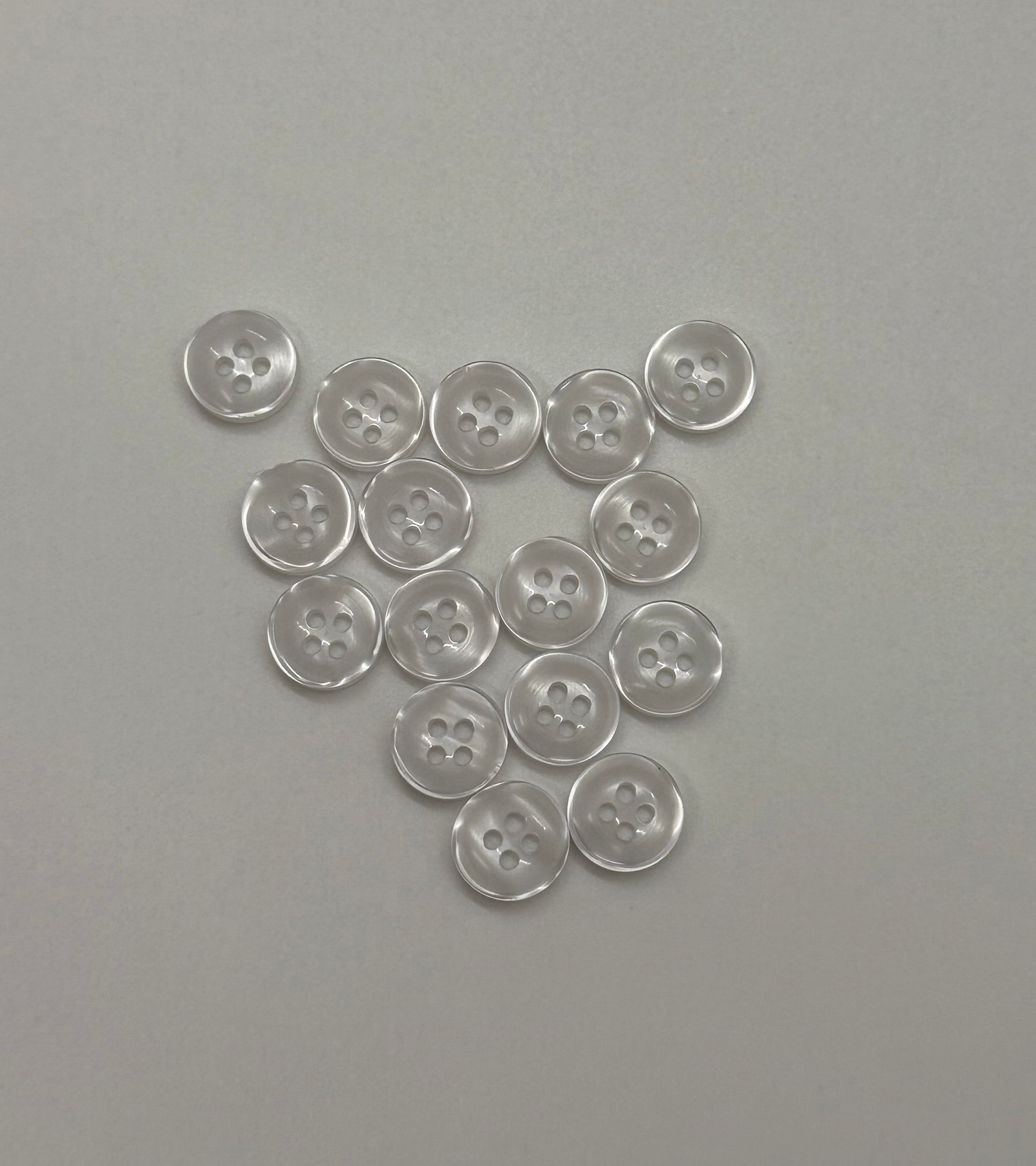 polyresin White Dress Shirt Button - 4 hole