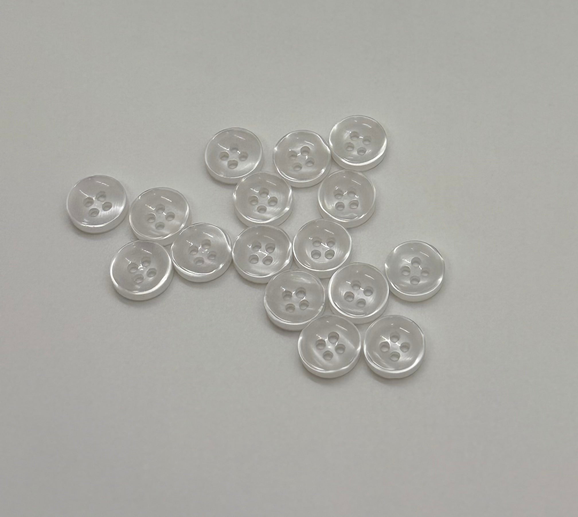 polyresin White Dress Shirt Button - 4 hole