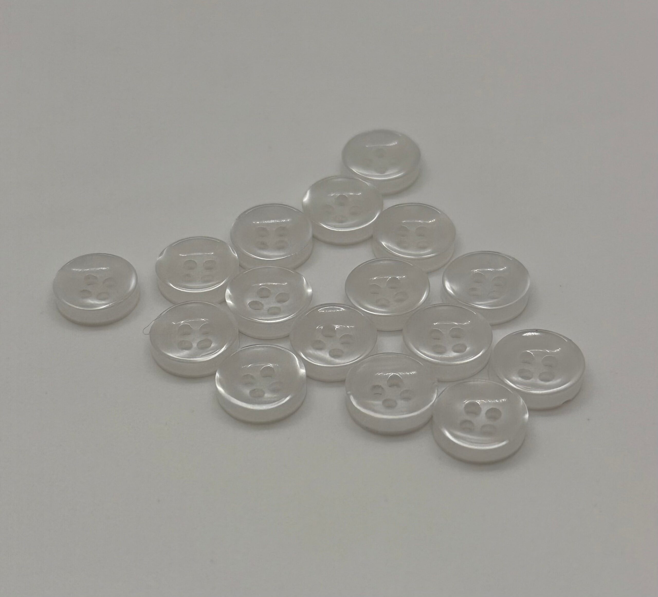 polyresin White Dress Shirt Button - 4 hole