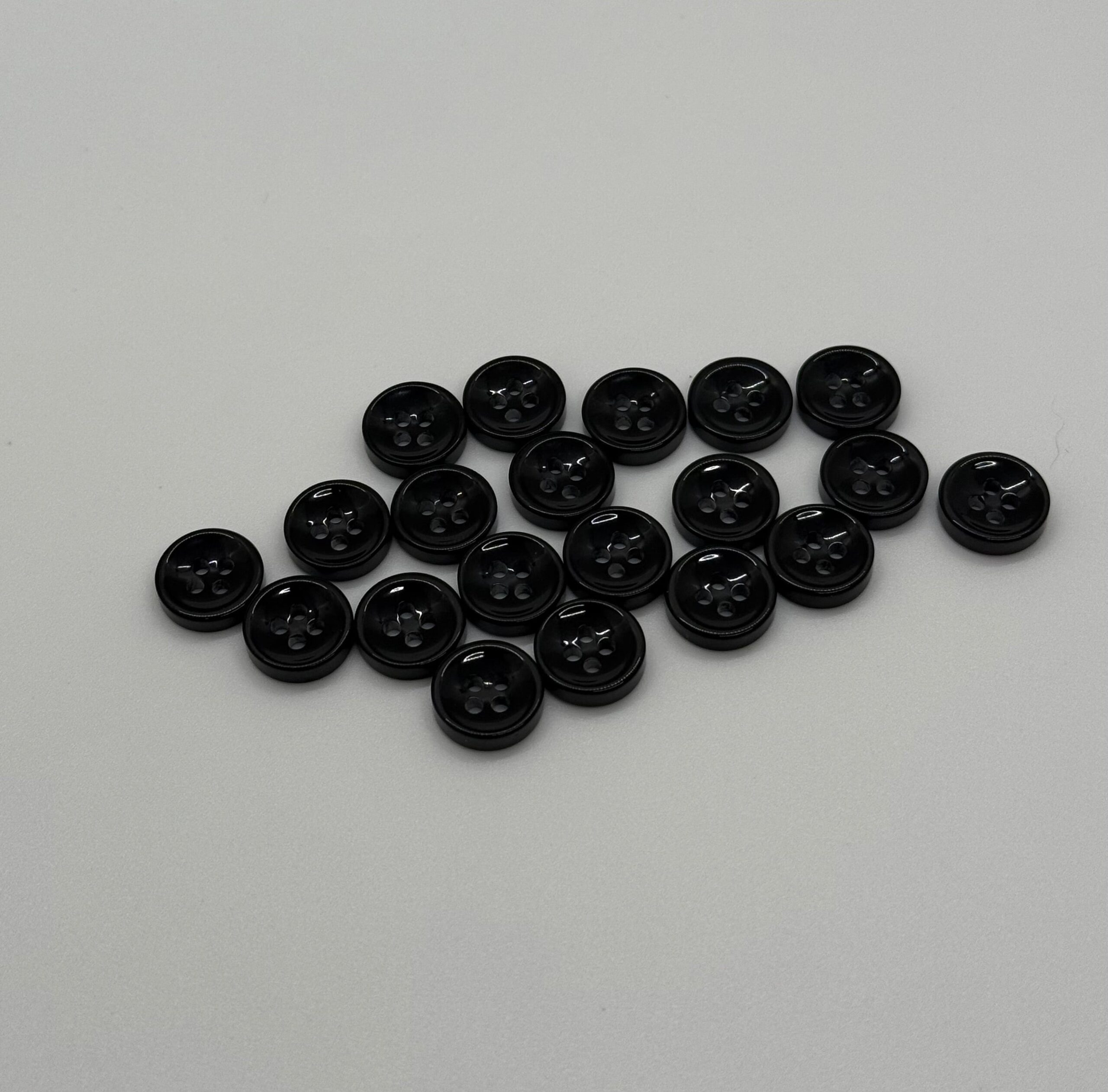 polyresin Black Dress Shirt Button - 4 hole